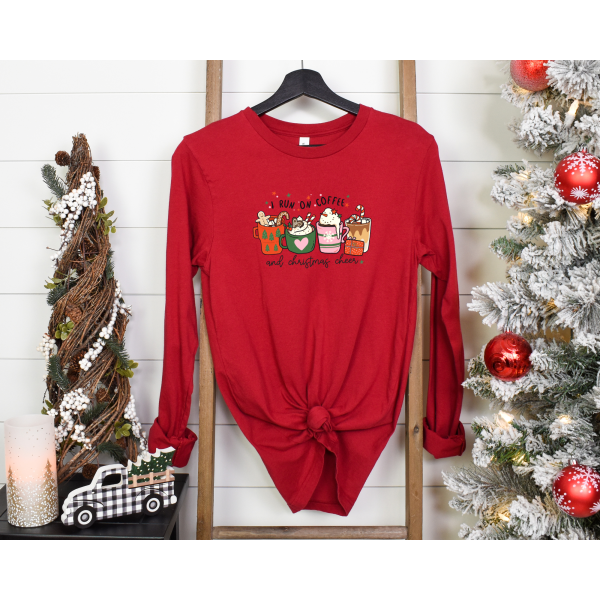 Coffee and Christmas Cheer Long Sleeve Tee - Image 2