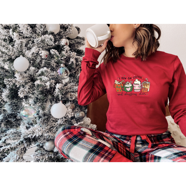 Coffee and Christmas Cheer Long Sleeve Tee